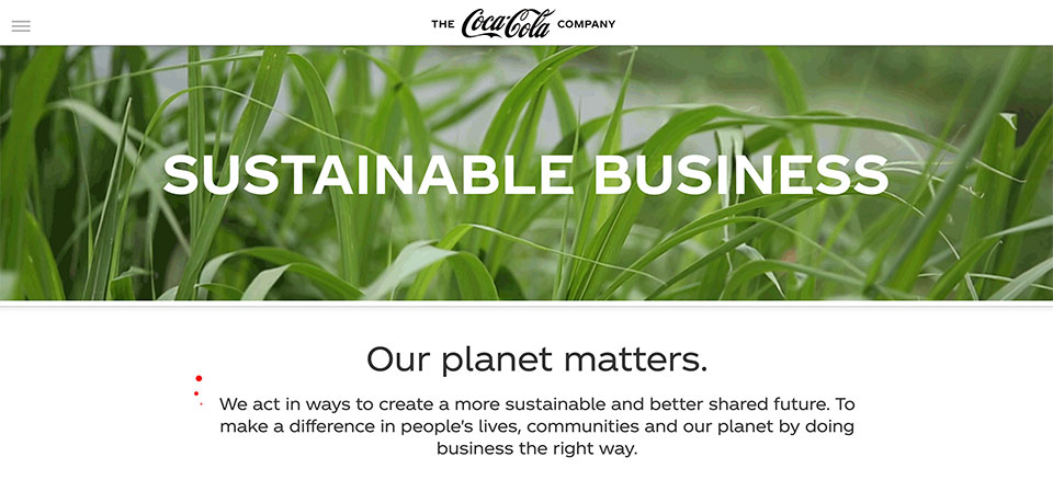 Screenshot from the Coca-Cola website.